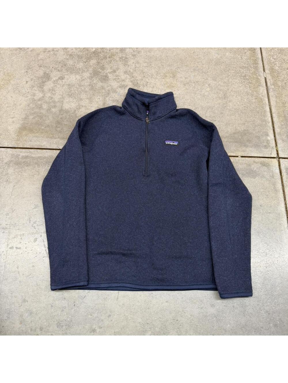 vintage patagonia better sweater navy blue quarter zip jacket size medium WOMENS